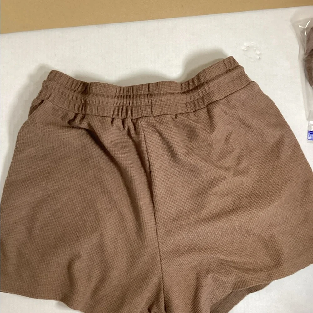 2pc SummerWomen Crop Top/shorts Cocoa brown sz L - Picture 10 of 12